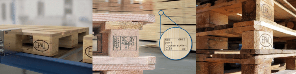 palette marqué avec la norme EPAL et NIMP15